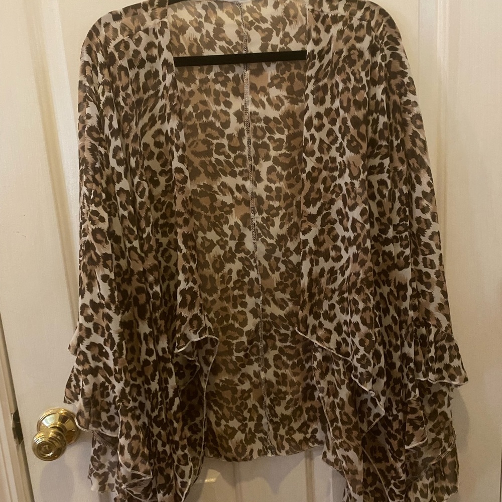 Shein womens bathing suit cover up leopard print 3x